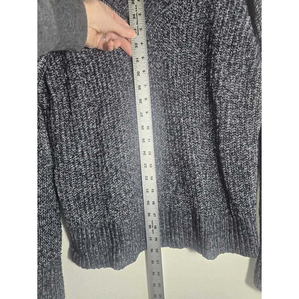 Tommy Hilfiger Navy White Marled Knit V-Neck Sweater Women’s Large - Picture 5 of 14